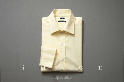 SIMPLE IMAGE(手工製作)歐洲風格黃色棉質男士襯衫a773