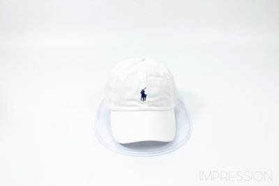 【IMP】POLO RALPH LAUREN 電繡 Logo 撞色 復古 小馬 老帽 彎帽 現貨 白色 白 藍