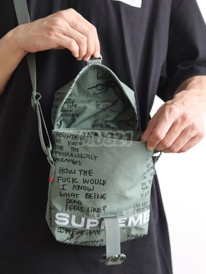 KK精選 MU821現貨SS23 SUPREME MILITARY SIDE BAG涂鴉單肩包斜跨背小包