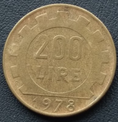 義大利   1978     200里拉  銅幣    867