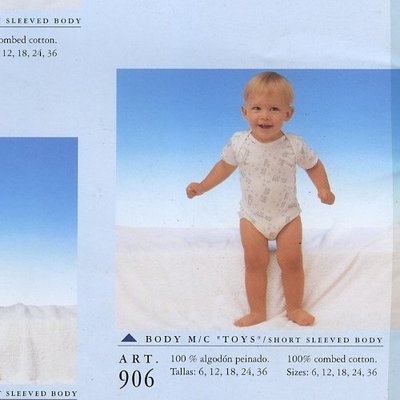 【西班牙 Abanderado】(0906)嬰兒連身衣短袖火車特價(尺寸18)