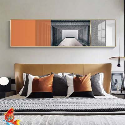 現貨熱銷-現代簡約臥室床頭畫北歐抽象客廳裝飾畫沙發背景墻抽象建筑墻壁畫abgf