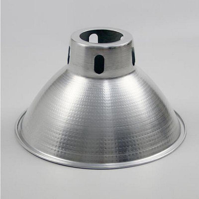 鋁制圓形工礦燈罩反光罩杯廠房16寸加厚旋壓鉆石燈殼配件