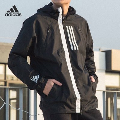 100原廠％Adidas愛迪達運動外套男M adidas W.N.D.防風連帽梭織運動夾克DZ0052