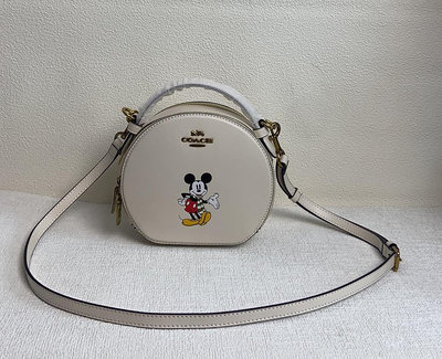 【九妹精品】COACH CM856 迪士尼合作款 圓餅米奇系 圓餅包 單肩包 側背包 女包