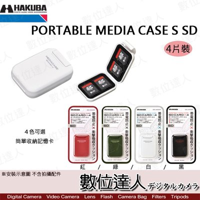 【數位達人】HAKUBA PORTABLE MEDIA CASE S SD 四片裝 SD卡保護盒 記憶卡盒 記憶卡收納盒