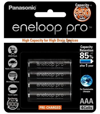 Panasonic eneloop pro 台灣公司貨 4號充電電池 4顆入 950mAh 低自放電池【台中恐龍電玩】