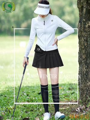 得利小店白色高爾夫服裝女長袖夏裝修身外套運動速干短裙套裝女裝專業球服