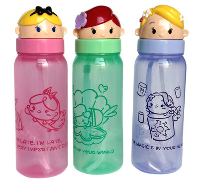 【卡漫迷】 公主 公仔 吸管 水壺 剩 愛麗絲 ㊣版 翻蓋 塑膠水瓶 幼兒 愛麗絲 Alice