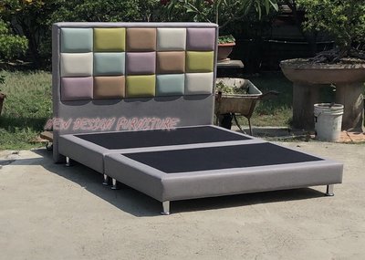 【N D Furniture】台南在地家具-北歐風乳膠皮配貓抓多彩格方格床片+床底組合5尺標準雙人床架/床台ND