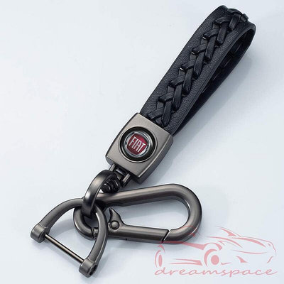 全新精品軟羊皮時尚皮革金屬汽車標誌鑰匙扣鑰匙扣適用於飛雅特菲亞特