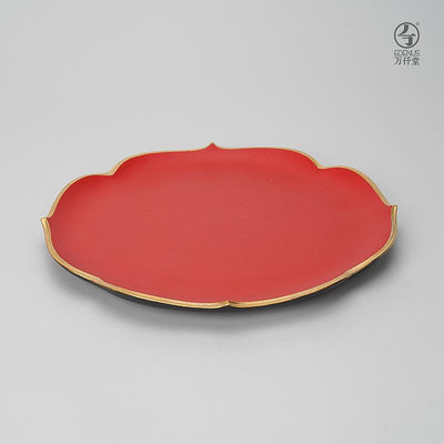 陶瓷茶盤小型精致家用茶具托盤海棠多樣盤~佳樂優選