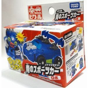 變形金剛~日本 TAKARATOMY 金剛爆彈 BeCool B-09 Robot Car Topspin 藍色跑車