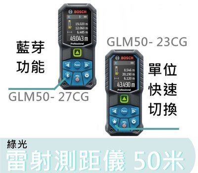 【花蓮源利】BOSCH 博世 GLM 50-23G 測量儀 綠光 GLM 50-27CG 測距儀 雷射測距儀 50米