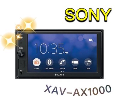 🔥原廠🔥【SONY-索尼】XAV-AX1000 汽車音響 觸控機 6.4吋 支援蘋果CarPlay/藍牙/USB