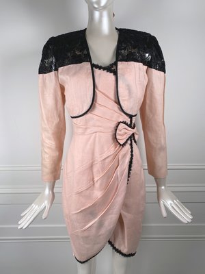 [我是寶琪] 侯佩岑二手商品 Chanel 粉紅Vintage 洋裝+外套