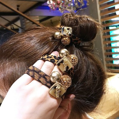 「由畫而生」小清新頭繩女韓國成人髮圈扎頭髮皮套簡約頭髮豹紋皮筋髮繩