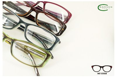 【My Eyes 瞳言瞳語】Carven 透黑/黑藍/黑綠膠框光學眼鏡 清新學生氣質 簡單有活力 高度數佳(7035)