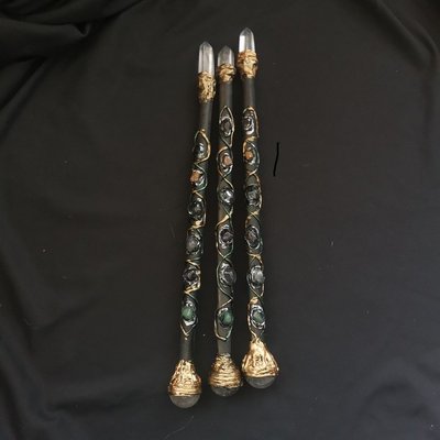 跨境WITCH魔法棒magic stick雙頭粉水晶新款式儀式道具Magic wand