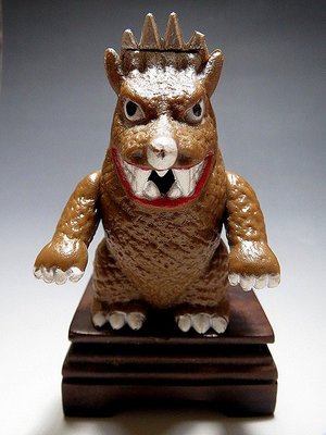 【 金王記拍寶網 】(常5) W5005 早期日本老玩具 東宝 哥吉拉 安基拉斯  噴火花怪獸一隻 罕見稀少