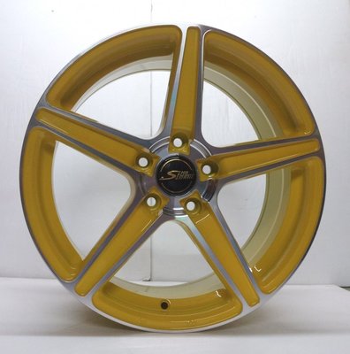 全新鋁圈 wheel S305 17吋鋁圈 5/100 5/114.3 亮黃色車面