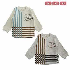 【直購價】長袖開肩式條紋設計兒童T恤(60960)