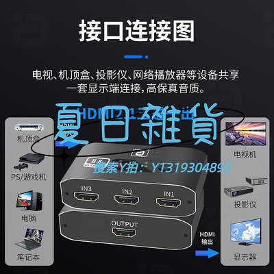 切換器阿音 HDMI2.1版三進一出3進1出8K高清顯示切換器4K@120Hz分線器
