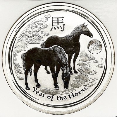 NGC MS69澳大利亞2014年馬年$1Dollar記念銀幣