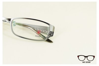 【My Eyes 瞳言瞳語】 HANA星燦灰金屬薄鋼眼鏡 華麗風簍空設計 日本眼鏡集團Charmant出品(14628)