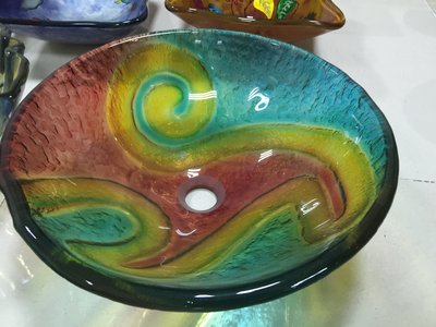 FUO衛浴: 琉璃 藝術 強化玻璃碗公盆  BW42425