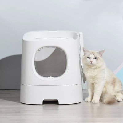 霍曼智能全封閉式貓砂盆抽屜式頂入式貓廁所防濺貓沙盤超大號肥貓
