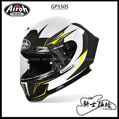⚠YB騎士補給⚠ Airoh GP550 S Venom 白黃 透氣 輕量化 頂級 賽道 GP550S