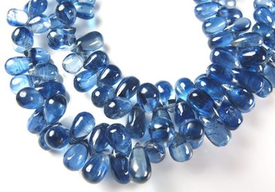 【天然寶石DIY串珠材料】極品寶石級藍晶石Kyanite閃亮水滴drop弧面寶石(單顆)
