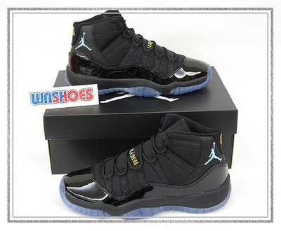Washoes Nike Air Jordan 11 XI GS Gamma Blue 黑 378038-006 4Y
