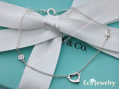 《Eco-jewelry》【Tiffany&amp;Co】新款yard系列open heart雙鑽純銀925手鍊～專櫃真品已送洗