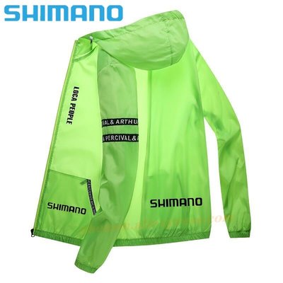 Shimano 男士連帽夾克 2021 夏季休閒印花風衣女士釣魚夾克大衣拉鍊輕便夾克 Famale 滿599免運