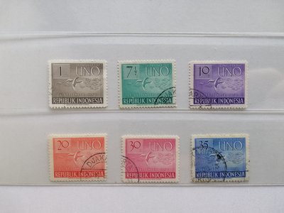 印尼1951年發行聯合國6周年紀念舊6全