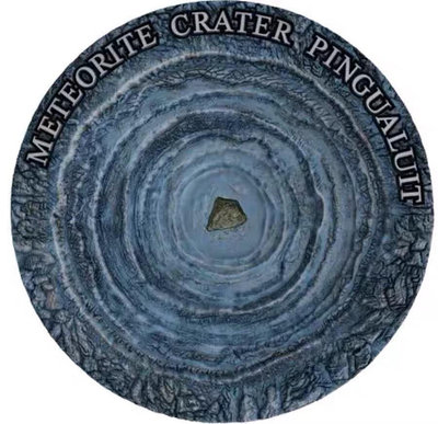 紐埃2018年 隕石坑系列5努納維克眼高浮雕仿古銀幣