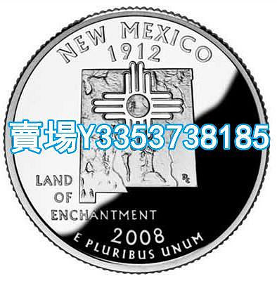 全新美國25分硬幣 50州紀念幣 2008年D版新墨西哥州 24.3mm 紙幣 錢幣 紀念幣【古幣之緣】1055