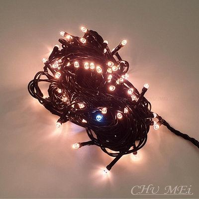 110V-玫瑰金+閃燈LED三線燈串10米100燈 - led燈串 led聖誕佈置 燈串 串燈 聖誕燈 聖誕燈串 樹燈