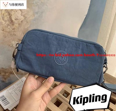 Kipling 猴子包 霧霾藍 K70109 拉鍊手掛包 零錢包 長夾 手拿包 鈔票/零錢/卡包 輕便多夾層 防水 限量