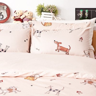 床包 / 雙人加大【可愛家族】雙人床包含兩枕套，100%精梳棉，台灣製造，戀家小舖P01-AAS301