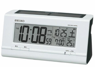 日本進口 正品SEIKO精工鬧鐘時床頭櫃鐘畫面時鐘時鐘有夜燈電波時鐘