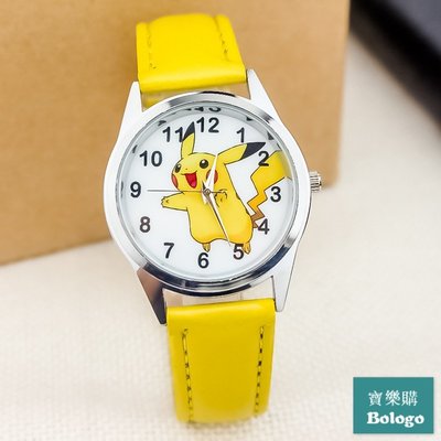 新款皮卡丘兒童皮帶手錶寶可夢動漫卡通石英電子錶 pokemon 手錶