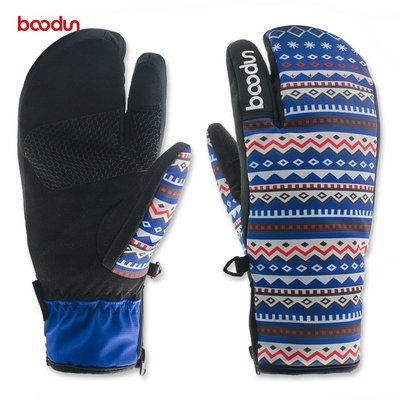 冬季防水滑雪手套摩托車戶外保暖三指加厚防寒手套