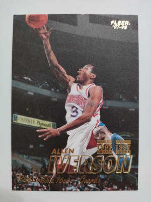 艾倫艾弗森 76 人隊 97-98 弗萊爾 1997 年度最佳新秀交易卡 #3Allen Iverson NBA球員卡