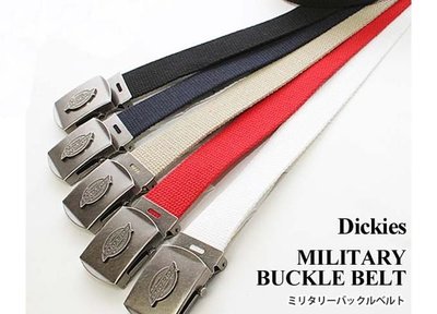 【 現貨 】全新正品 USA 美國 Dickies Military Bucklet Belt 立體Logo 皮帶 腰帶 黑 深藍 紅 米色 白