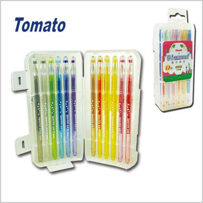 Tomato鑽石筆頭中性筆12色(金蔥)CP12(不挑色/款)勞作 辦公 事務 文具【A433929】~樂享雜貨鋪