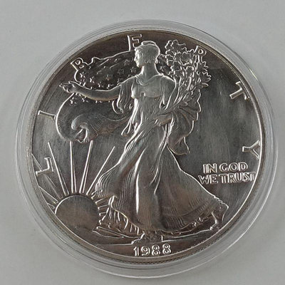 1988年美國鷹洋銀幣1盎司.美國自由女神銀幣.鷹洋銀幣 銀幣 錢幣紀念幣【悠然居】244