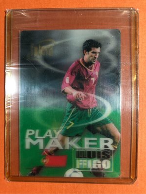 2002 Futera Football World Stars 3D Card Luis Figo - Play Maker